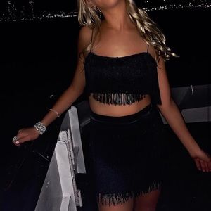 SUPER CUTE black fringe set